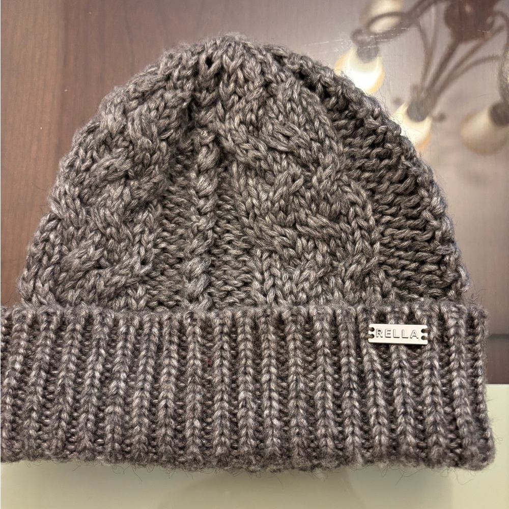 Ella Charcoal Cable Knit Beanie - Picture 5 of 5